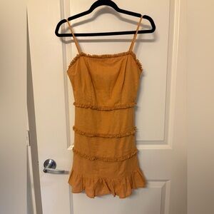 The Impeccable Pig Tan Ruffle Dress